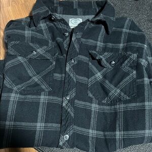 Men's Black Plaid Shirt Jacket
